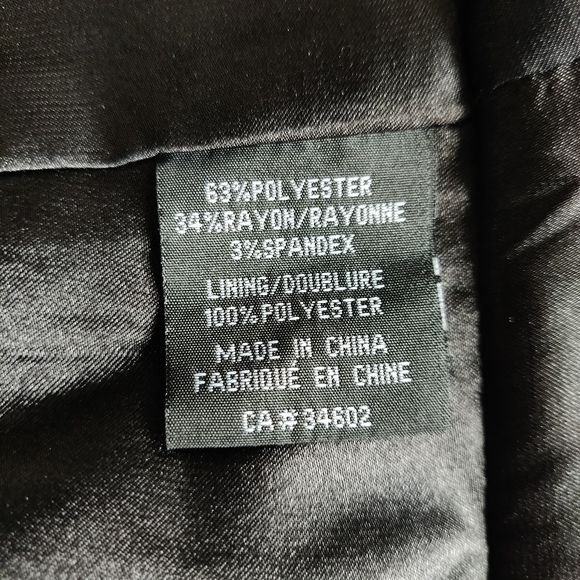 Mario Serrano Black Peplum Weave Pattern Zip-Up Blazer Jacket Size 8 - Picture 16 of 16